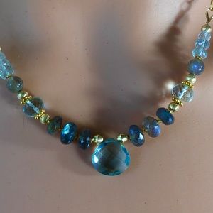 Labradorite, Apatite and Aquamarine necklace